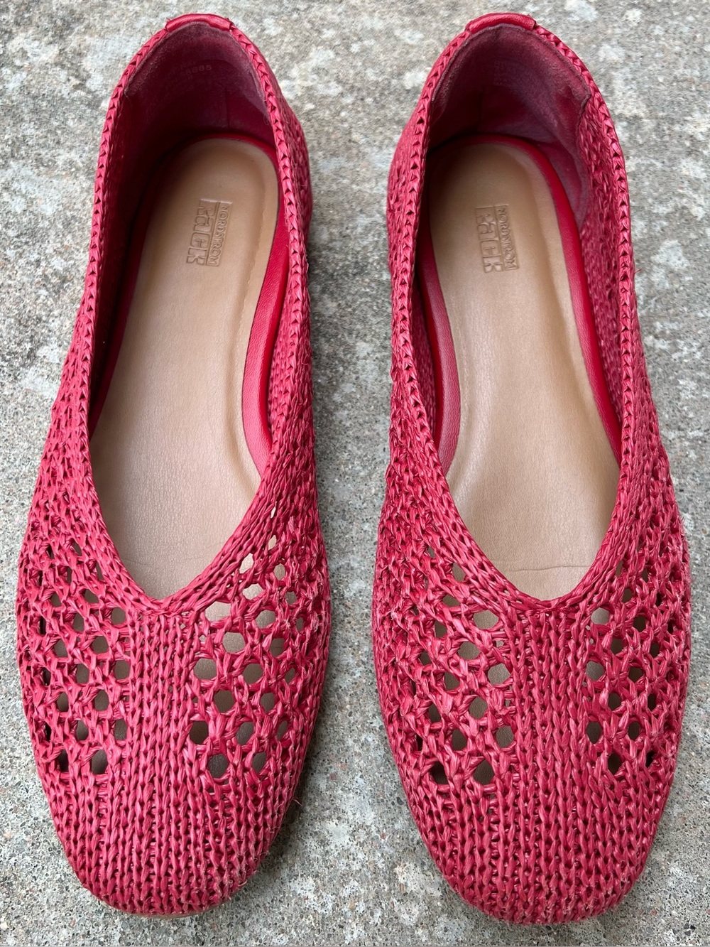 Red Woven Flats - Picture 3 of 11